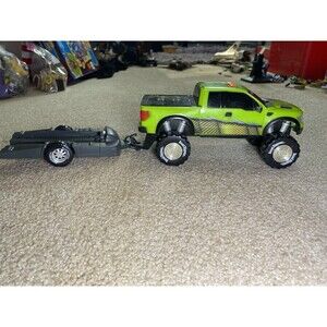 Road Rippers Ford F-150 SVT Raptor Toy Truck with Trailer Green Lights & Sound